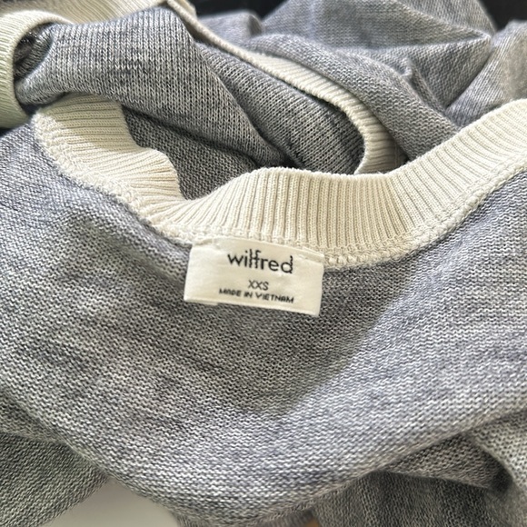 Wilfred Women's Sherbrooke light Gray Oversized V-Neck Side Slit Top - xxs - Picture 6 of 8